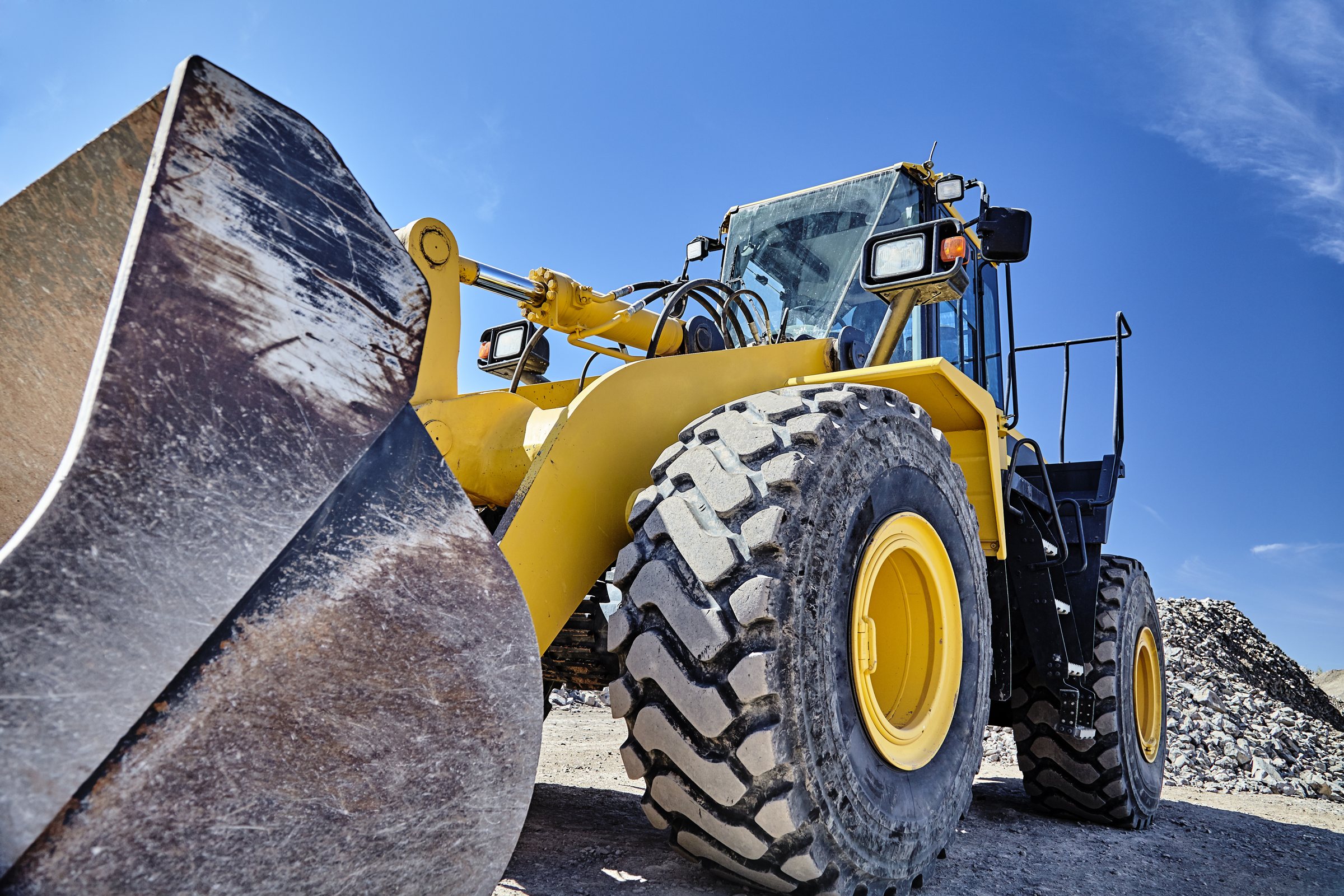 Wheel loader on a construction job site