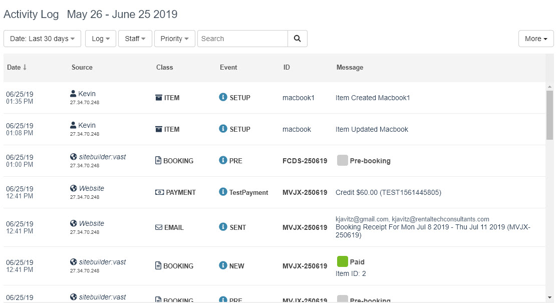 Checkfront screenshot: Reports