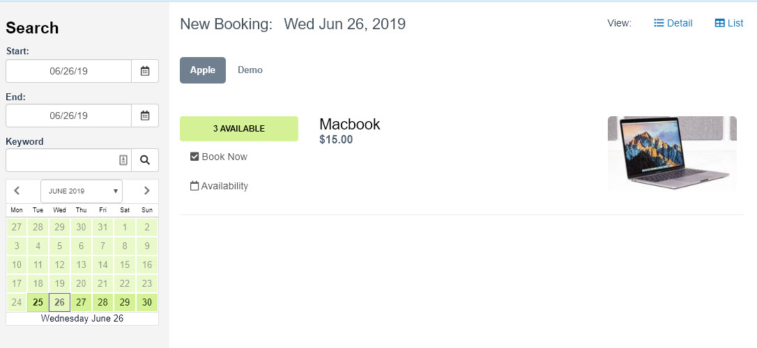 Checkfront screenshot: Creating An Order
