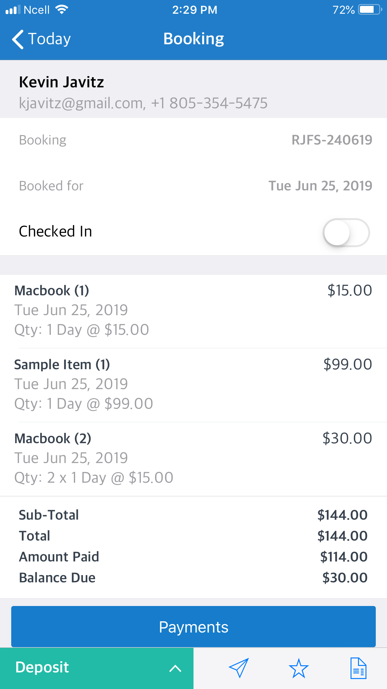 Checkfront screenshot: Mobile Apps (iOS / Android)