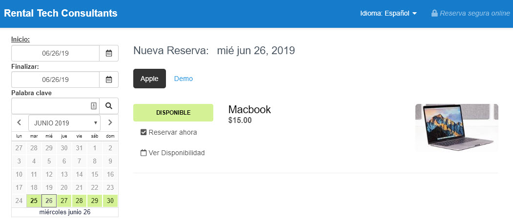 Checkfront screenshot: Unique Features