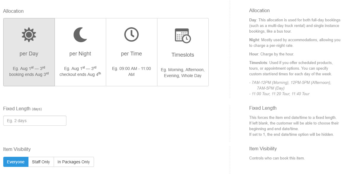 Checkfront screenshot: Adding Products
