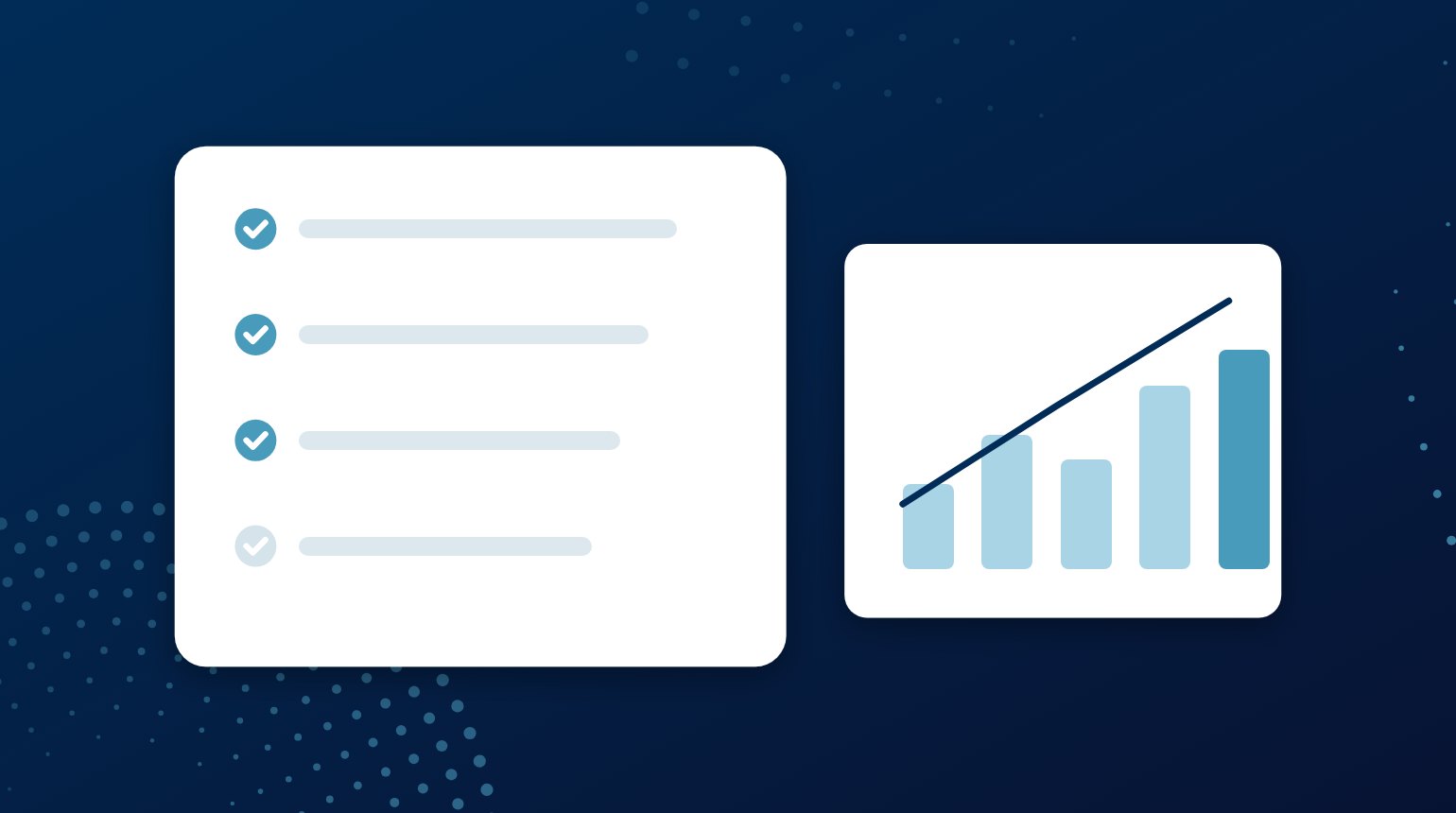 Illustration: feature checklist and growth chart